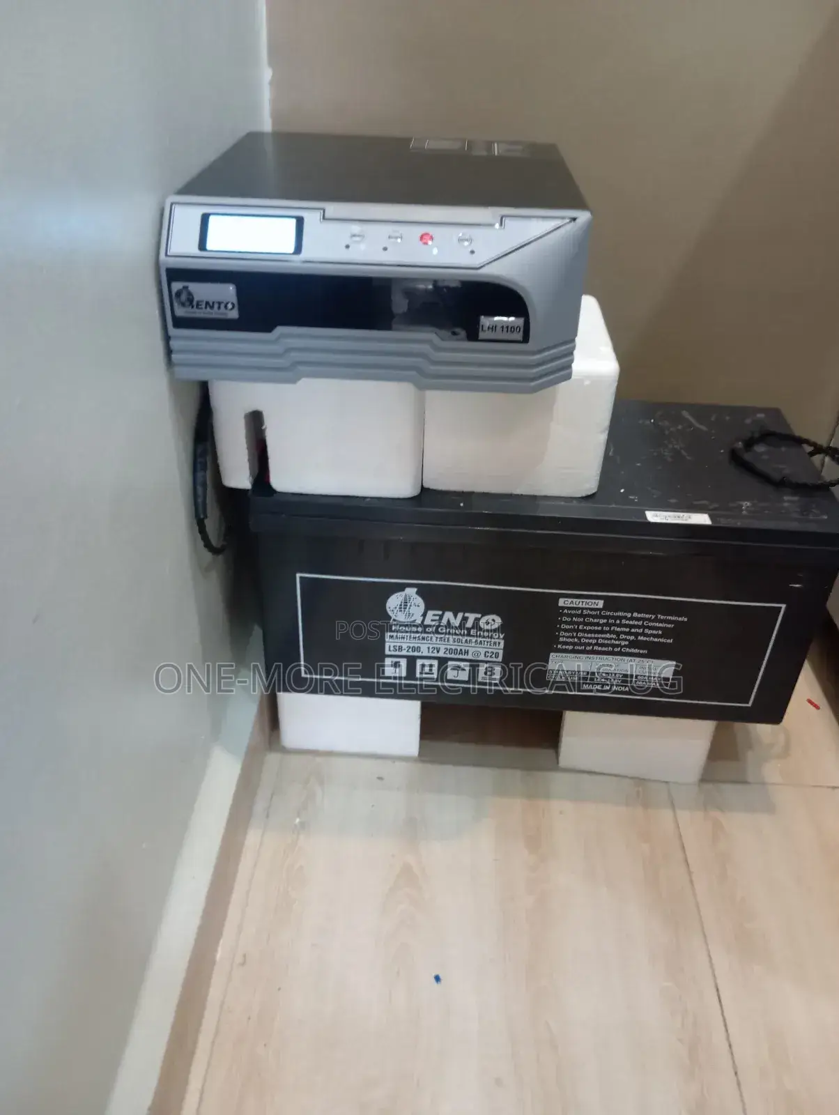 Backup System Battery 200ah and Inverter Charger 1100va