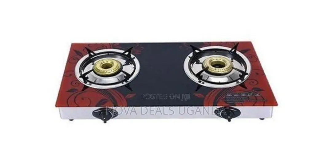 Pixel Double Gas Burner Stove Tempered Glass Auto Ignition