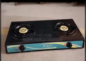 Pixel Double Black Gas Burner Stove Tempered Glass
