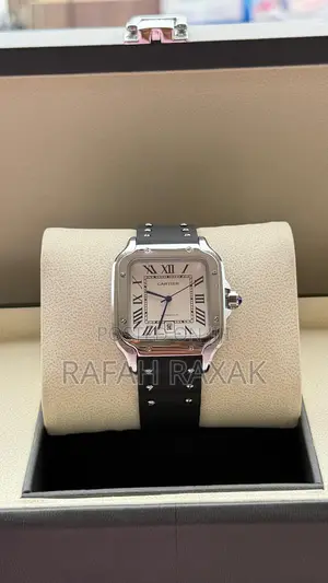 Original Leather Strap Santos De Cartier Large Model Watch