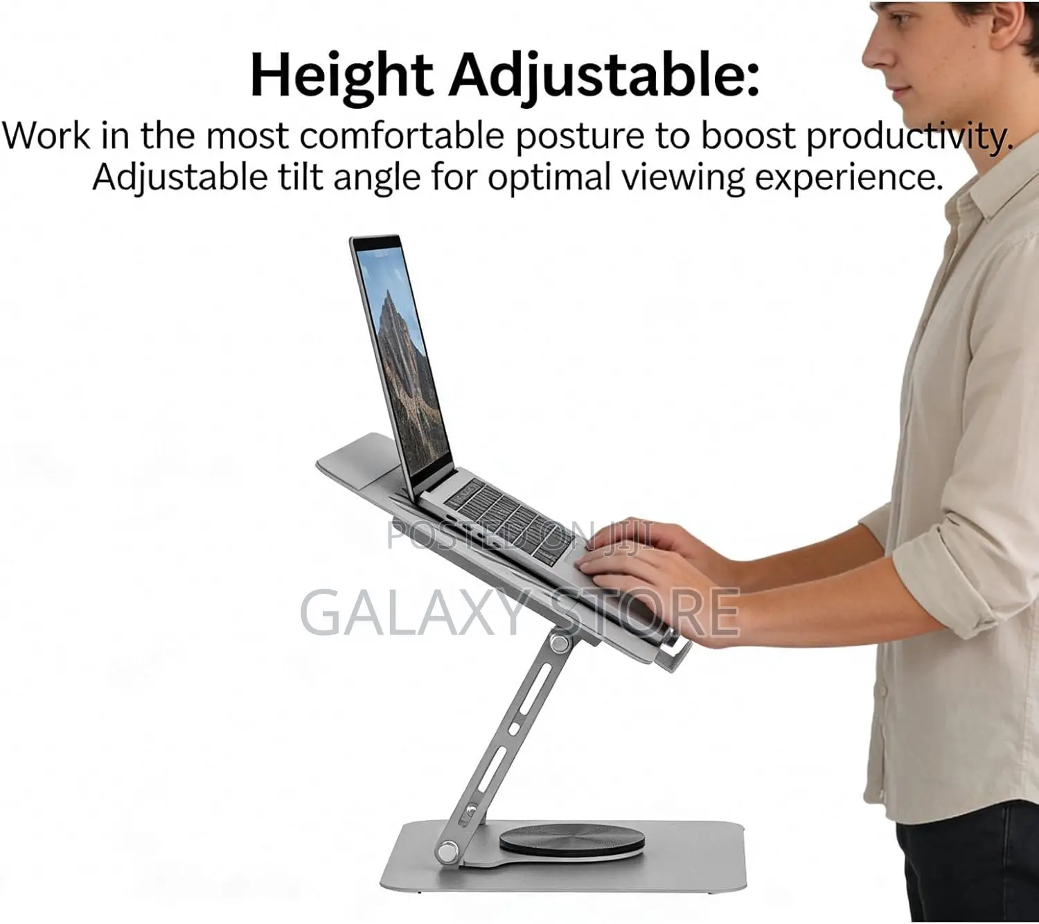Foldable Laptop Stand Height Rotating Laptop Riser With Ventilation