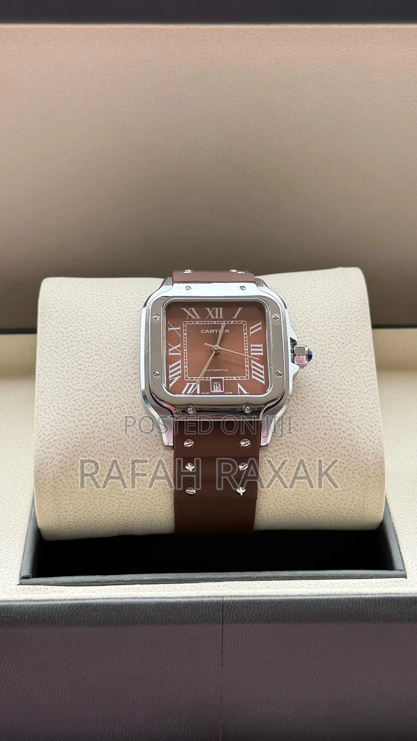 Brown Dial Version of Santos De Cartier Large Model Watch