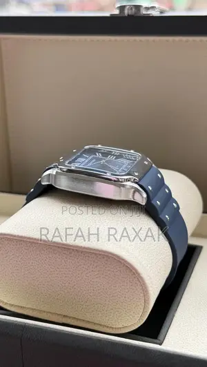 Navy Blue Santos De Cartier Large Model Watch