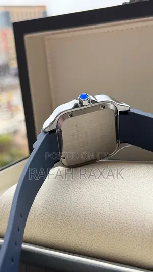 Navy Blue Santos De Cartier Large Model Watch