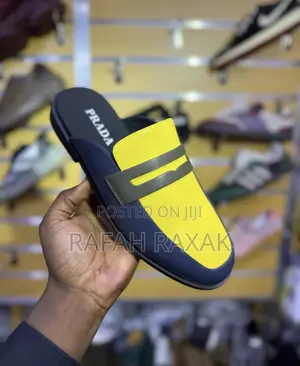 Yellow and Black Version of Prada Men’S Leather Half Shoes