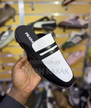 White and Black Colorways Prada Half Shoes