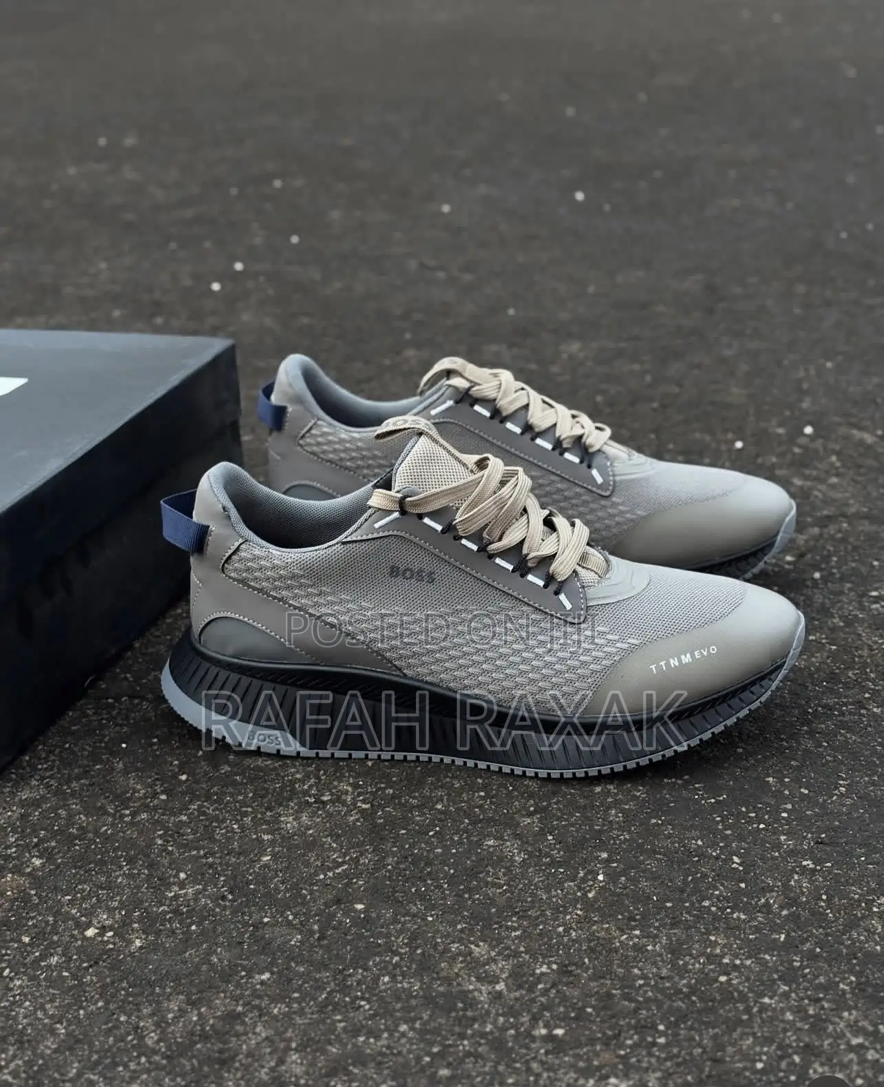 Open Gray Version of Boss TTNM Evo Runn Trainers