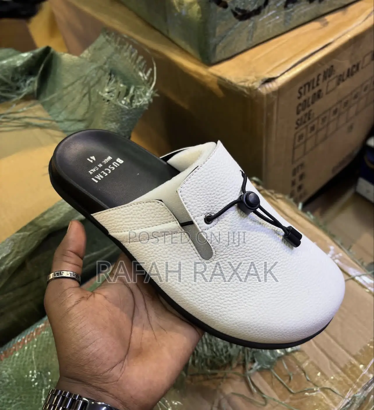 White Version of Buscemi Leather Men’S Sandals