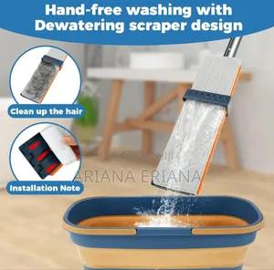 360° Rotating Hands Free Microfiber Flat Floor Mop With a Foldable