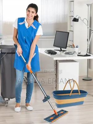 360° Rotating Hands Free Microfiber Flat Floor Mop With a Foldable