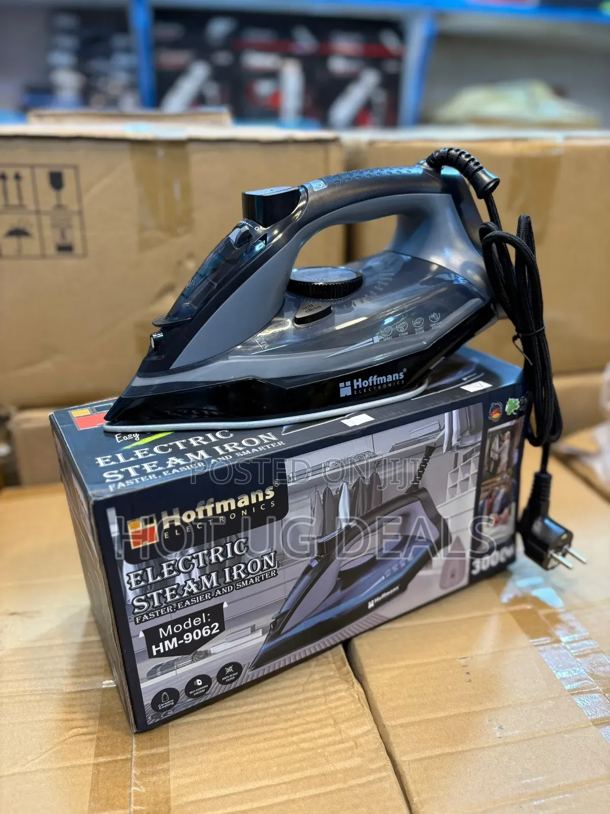 Hoffmans Steam and Dry Flat Iron - White, Black
