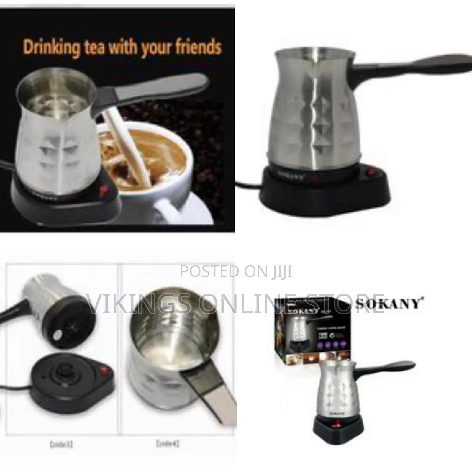 Sokany 0.5l Coffee Maker Machine Stainless Steel Electrical Kettle Pot