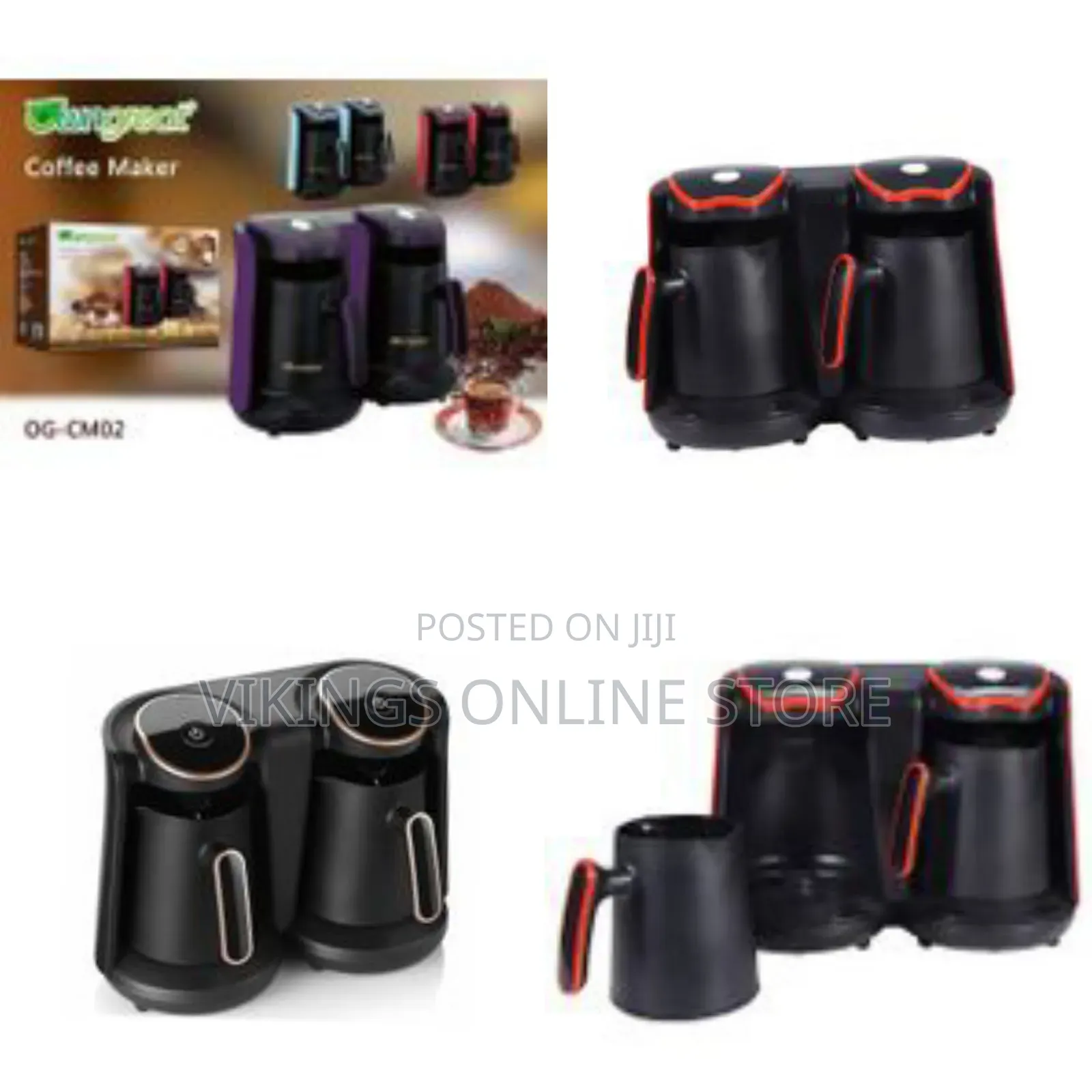 Double Drip Coffee Maker Kitchen Machine- Black