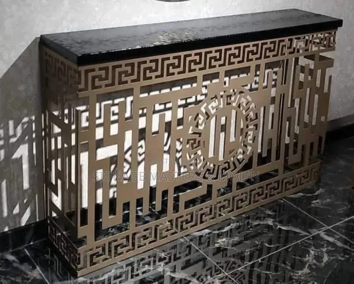 Versace Grid Gold Console Table