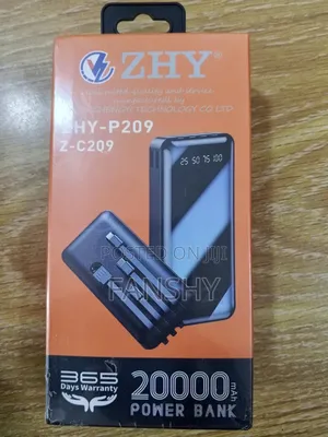 Original Zhy 20,000mah Power Bank With 4 Point Output Cables