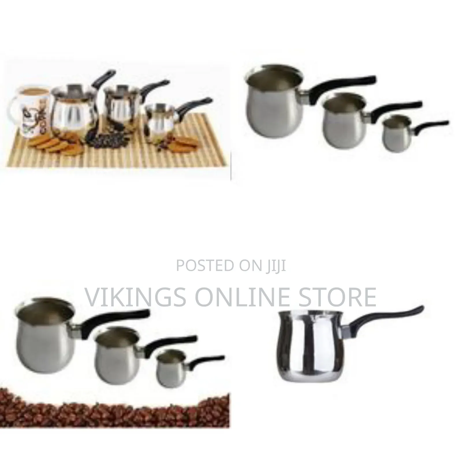 Chef Inox Tea Milk Coffee Warmer Pots Pans Set 3'sml)