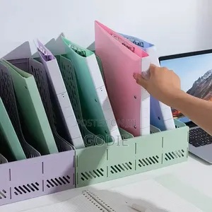 4-Compartment Plastic Desktop File Organizer