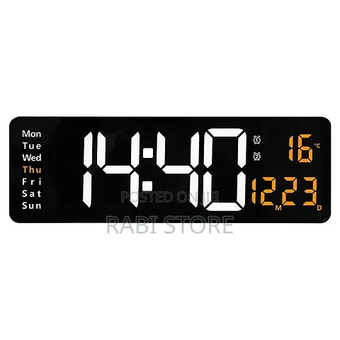 16 Inch Digital Wall Clock With Remote Control 6626