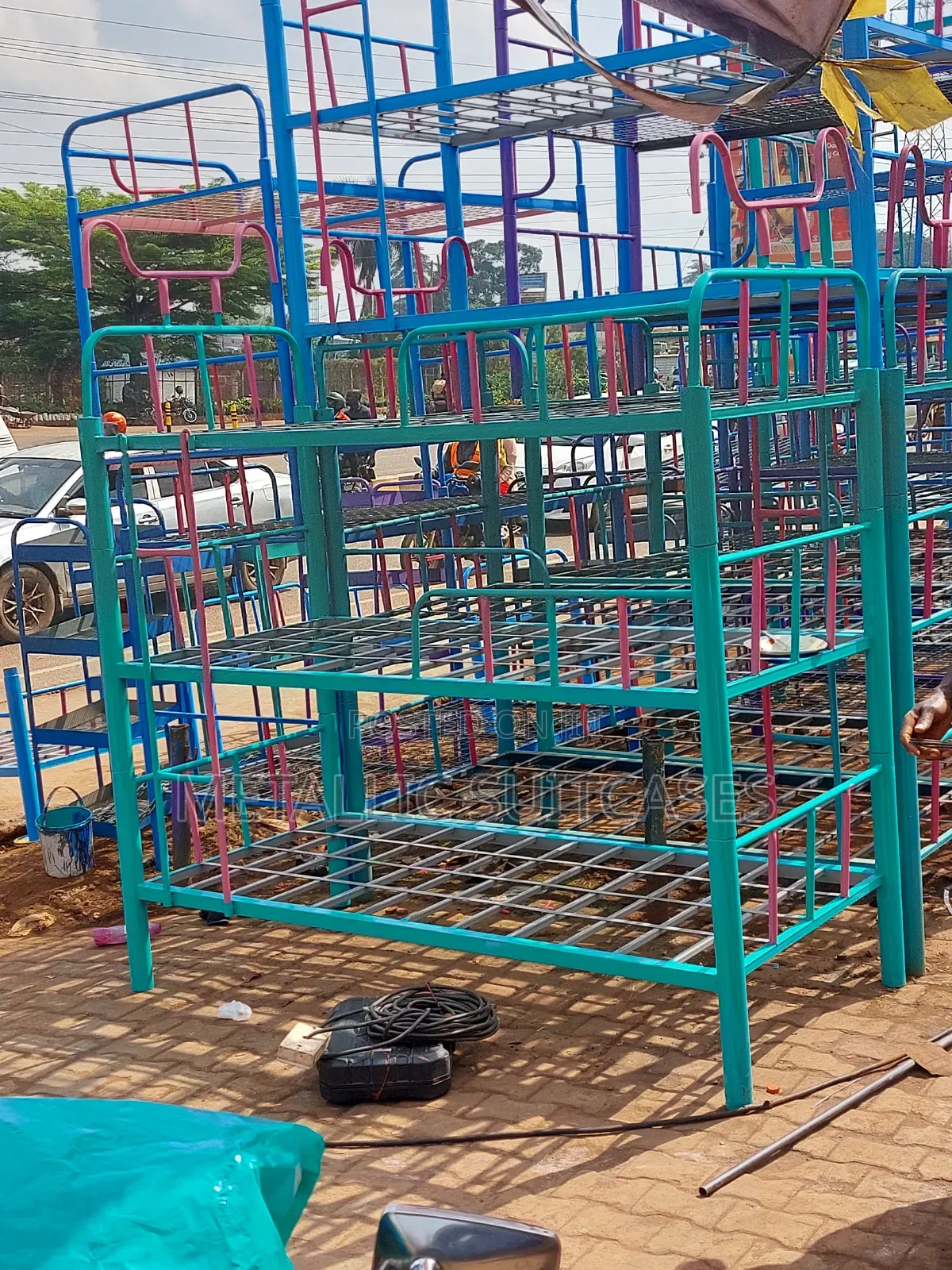 Metallic Triple Deckers Bunk Beds