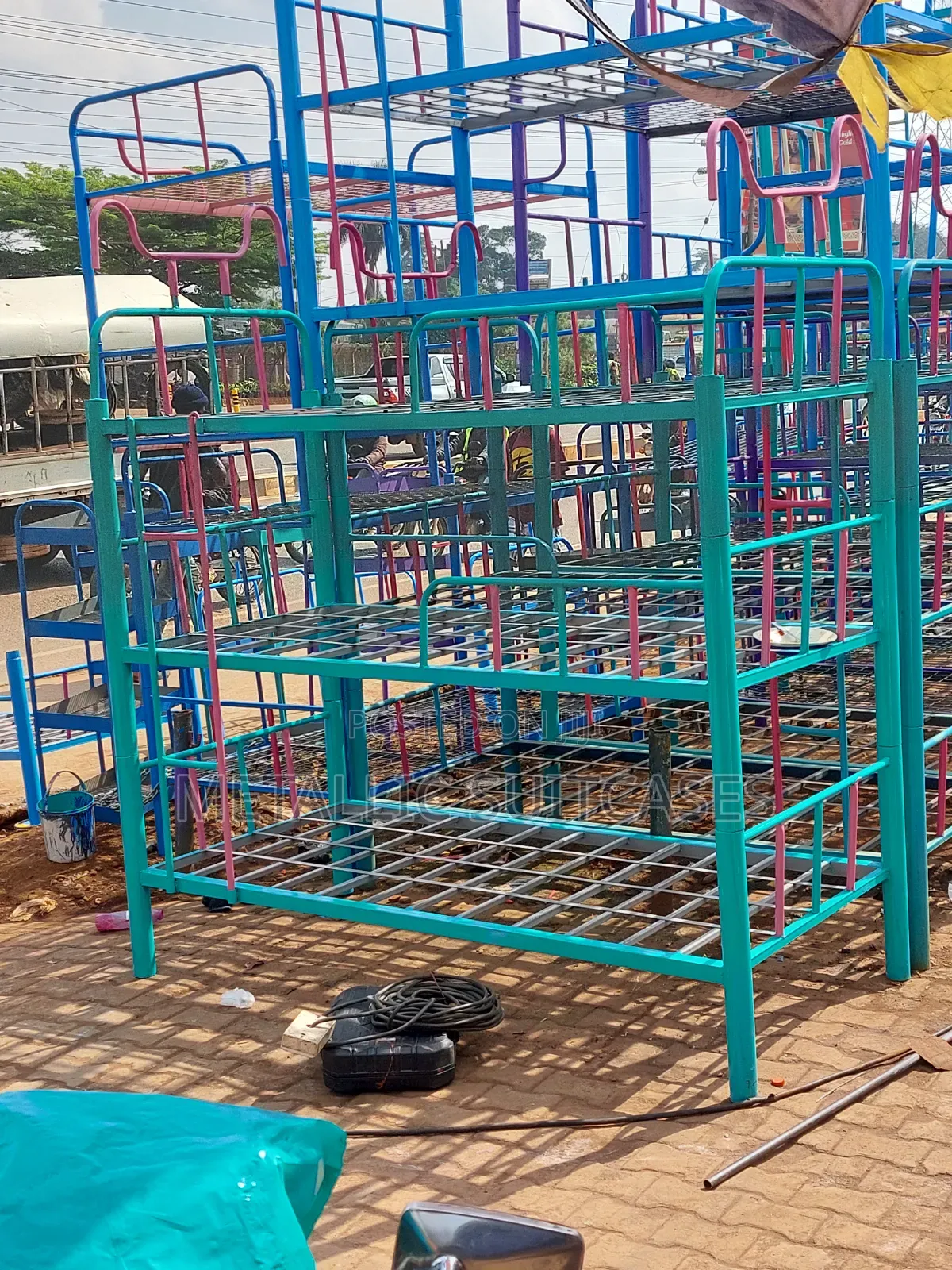 Metallic Triple Deckers Bunk Beds