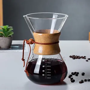 Coffee Pot Manual Coffee Maker Glass Stainless Steel Filter 800ml