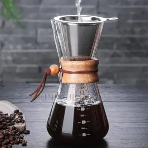 Coffee Pot Manual Coffee Maker Glass Stainless Steel Filter 800ml