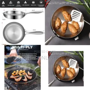 30cm Stainless Steel Uncoated Omelette Frying Pan, Frying Pan Skillet