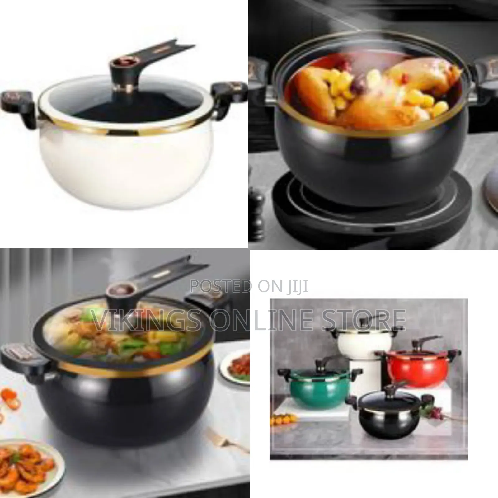Double Handle 10l/28cm Enamel Micro Pressure Cooker, Multifunctional
