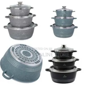Life Smile 3 Pieces of Non Stick Serving Saucepans Cookware-Multicolor