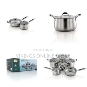 12 Pieces Stainless Steel Saucepans Cookware Pots Pans- Silver