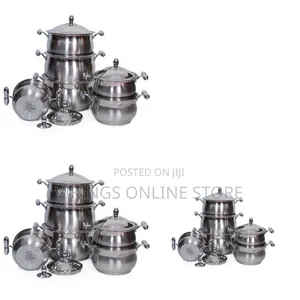 Regail 12 Piece Heavy Stainless Steel Saucepans Cookware Pots - Silver