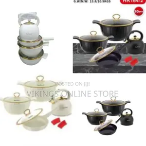 10pcs of Die Casting Granite Non-Stick Saucepans Aluminum Cooking Pots
