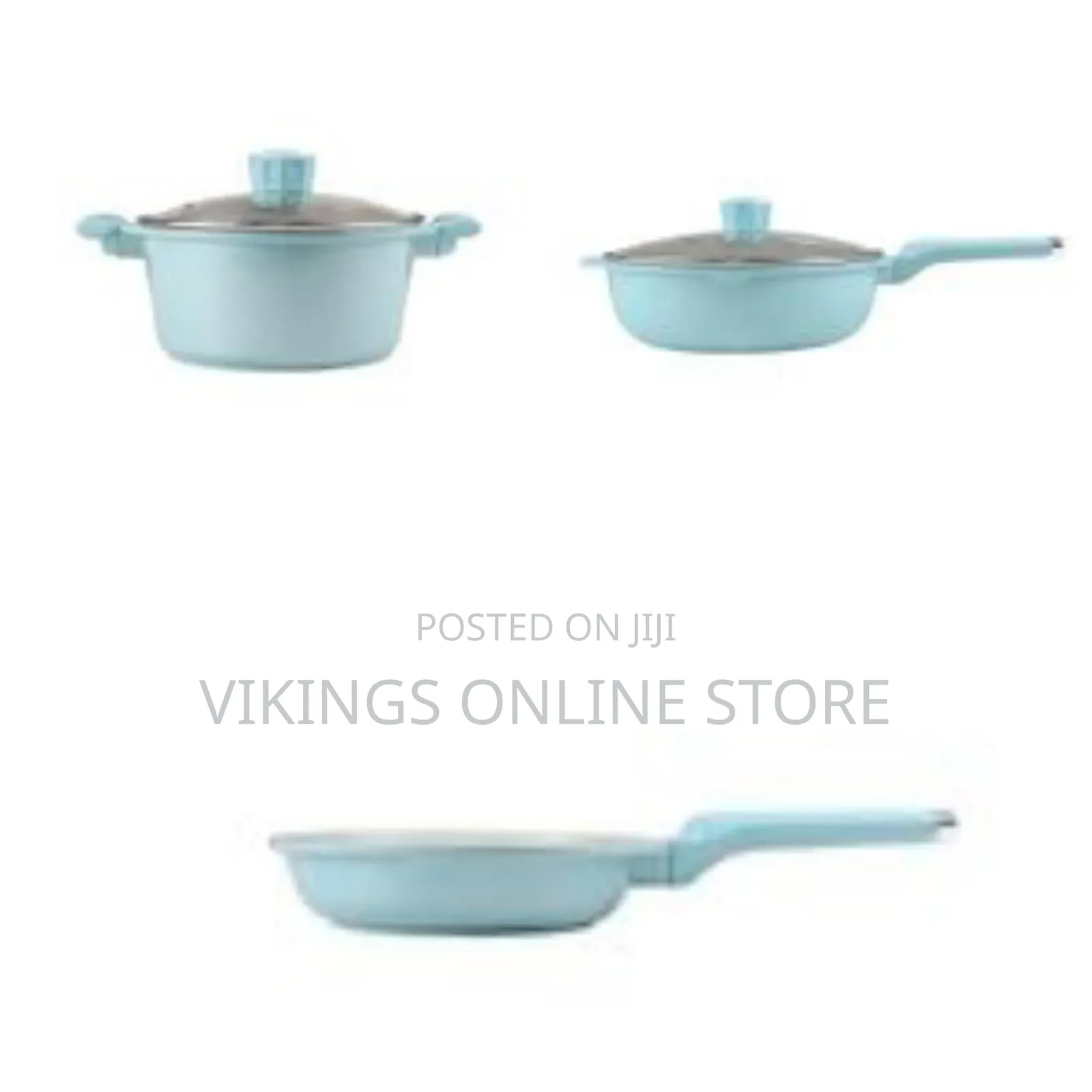 9 Piece Granite Cookware Set Non-Stick Pots Pans Home Kitchen