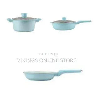 9 Piece Granite Cookware Set Non-Stick Pots Pans Home Kitchen