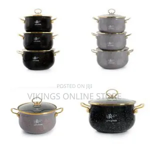 Life Smile 6 Pieces of Granite Non-Stick Enamel Serving/Saucepan