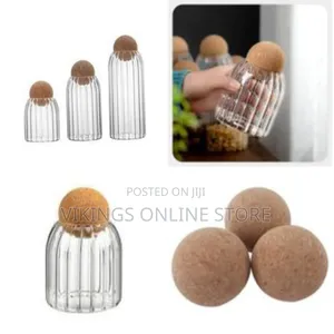 3 Pack Glass Cookie Jar With Airtight Seal Ball Cork Wood Lid Ball