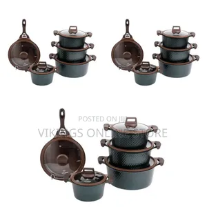 Life Smile 5 Piece Lifesmile Non-Stick Saucepan Cookware Pots, Black
