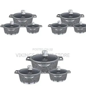 Life Smile 3 Piece Lifesmile Non-Stick Saucepan Cookware Pots, Grey