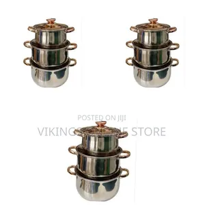 6 Piece of Stainless Steel Saucepans Cookware Soup Pots Serving Dishes