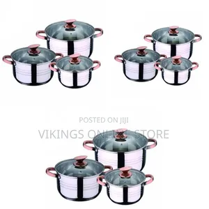 3 Piece Stainless Steel Saucepans/Cookware Pots- Silver