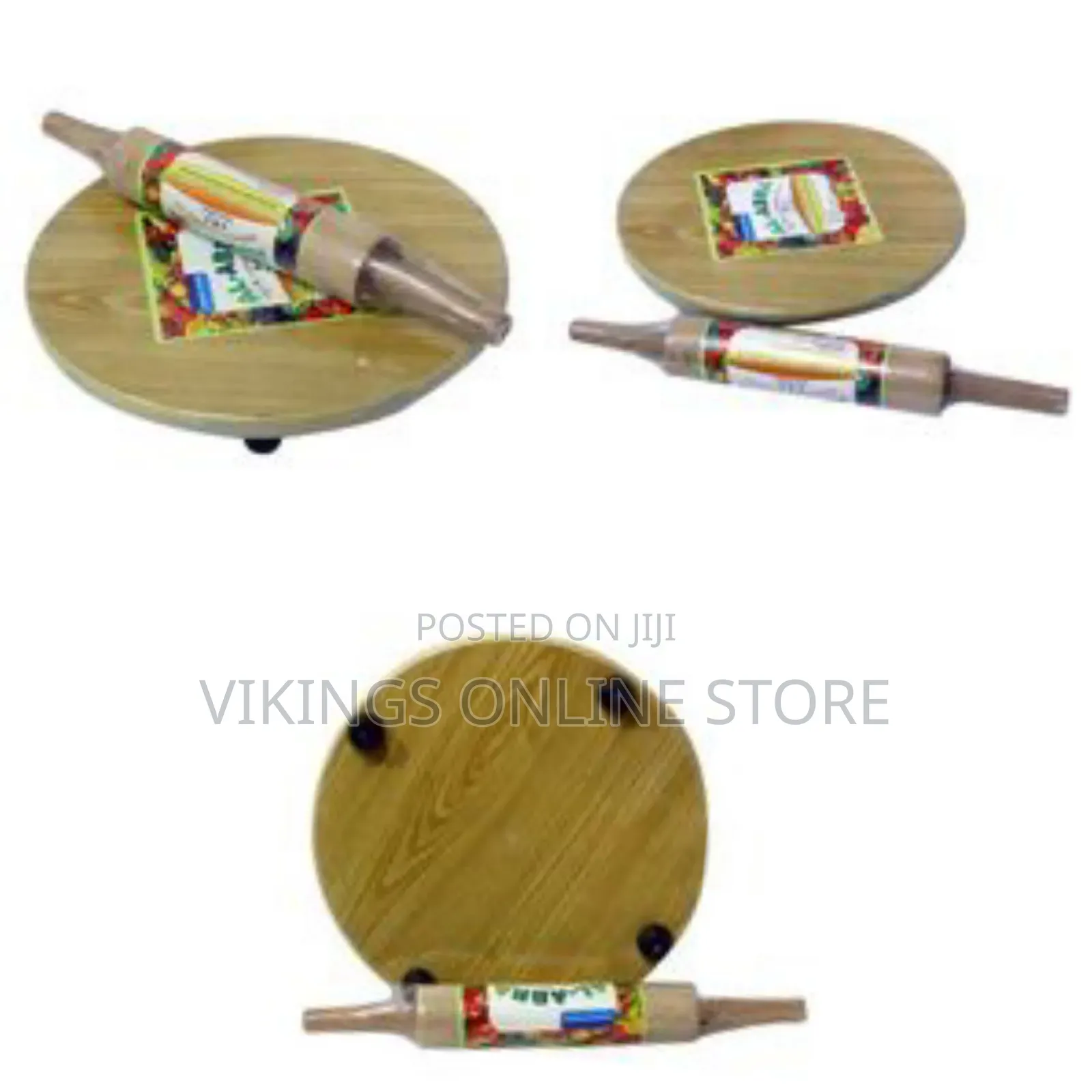 Chapati Rolling Board/Cutting Board With a Rolling Pin, Brown