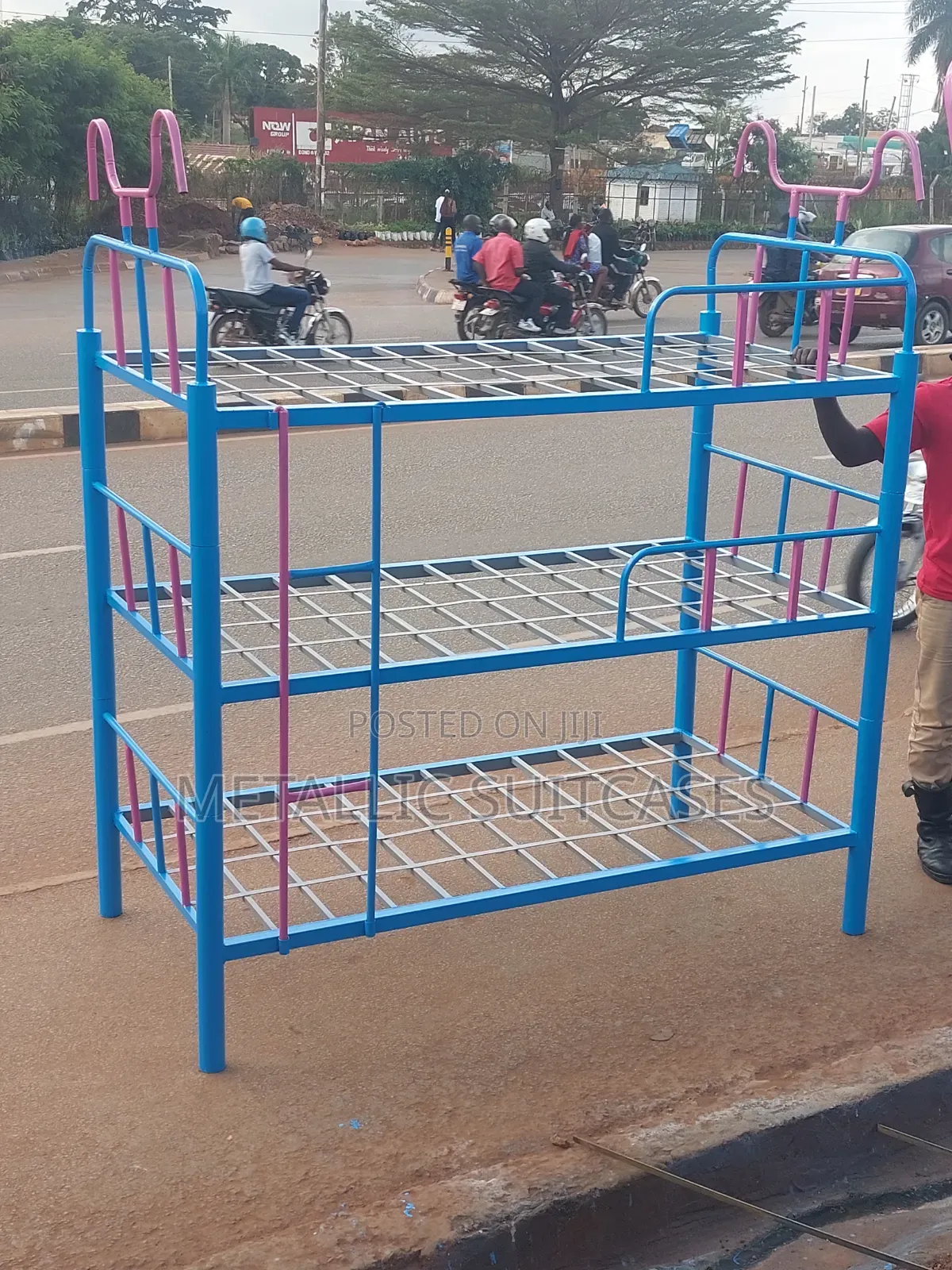 Metallic Triple Decker Bed