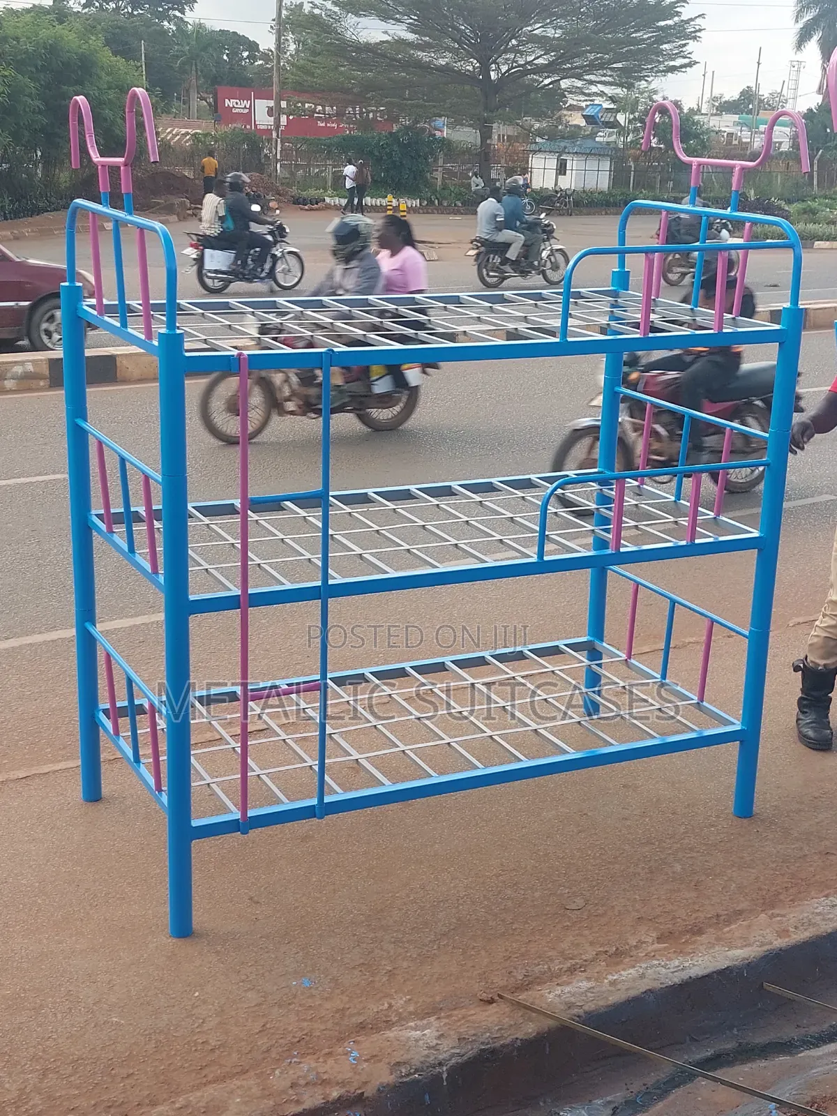 Metallic Triple Decker Bed