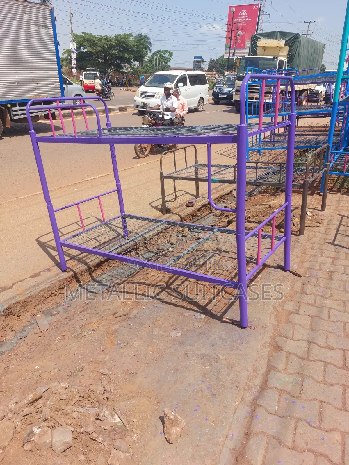 Purple Metallic Bunk Beds Double Decker