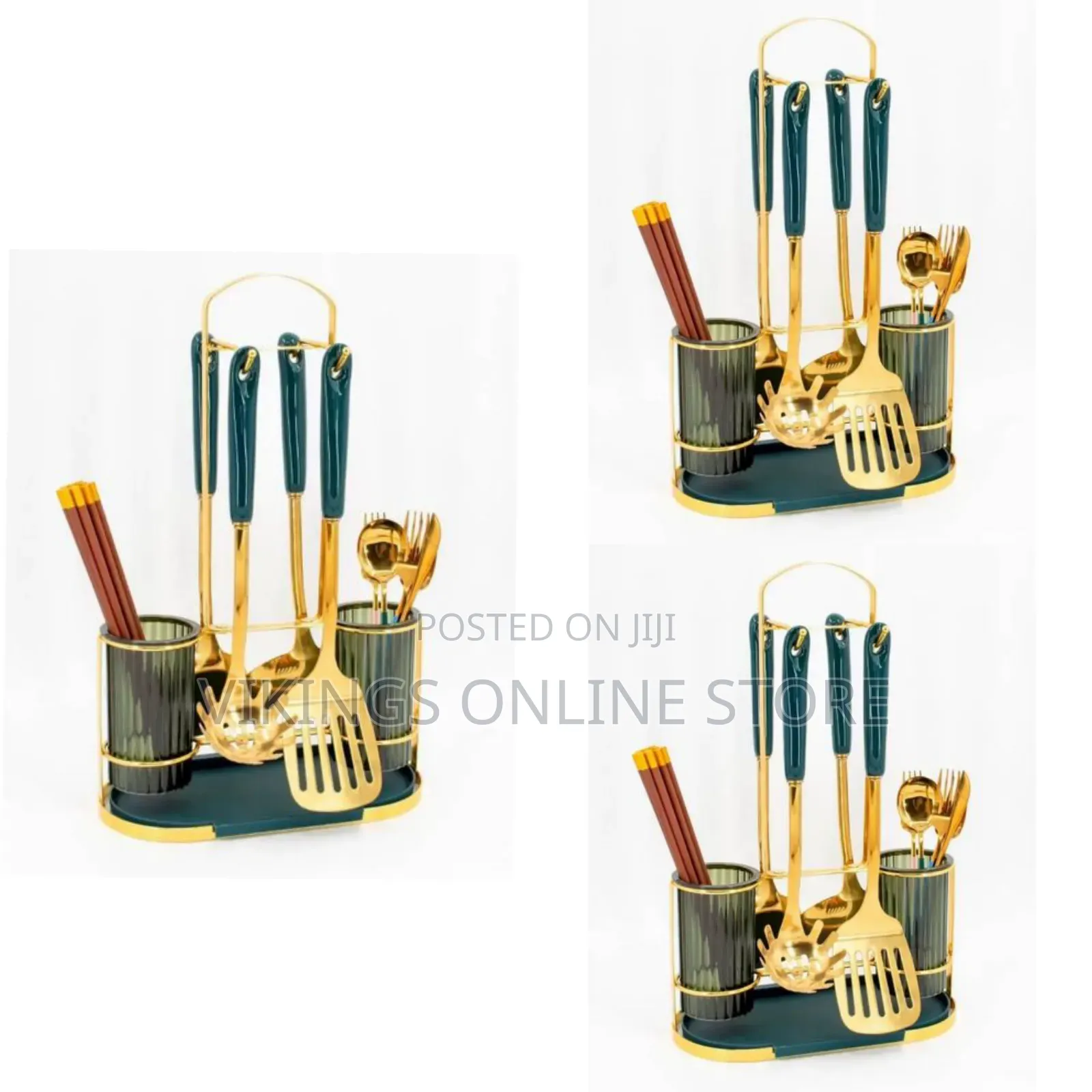 Kitchen Utensil Holder Countertop 2 Cups Cooking Cutlery Rack for Fork