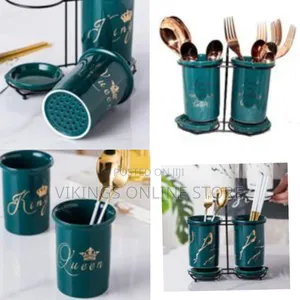 Chopstick Kitchen Rack Ceramic Spoon Cutlery Utensil Holder Tube