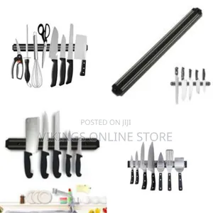 32cm Wall Mount Professional Magnetic Knife Rack Holder Megnet - Black