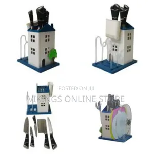 Knife Set in House Case With a Plate Rack and Cutlery Stand