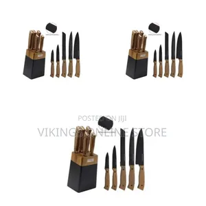 6-Piece Kitchen Scissor and Knife Set With Wooden Storage Block