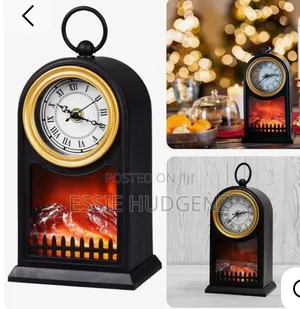 Led Fire Place With Clock